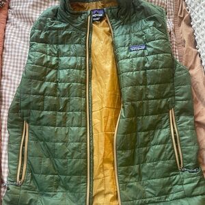 Patagonia Olive and Tan Quilted Vest